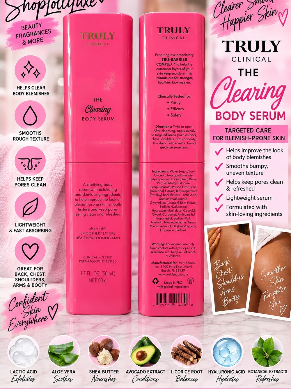 TRULY Clinical The Clearing Body Serum — Bright Pink Clarifying Body Serum